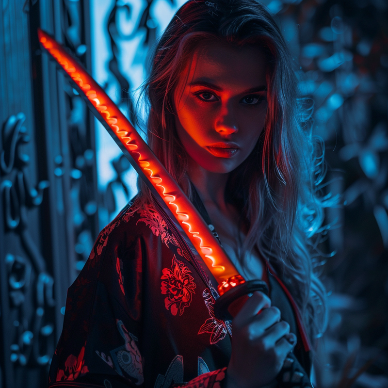 Katana de Demon Slayer com LED - Lançamento