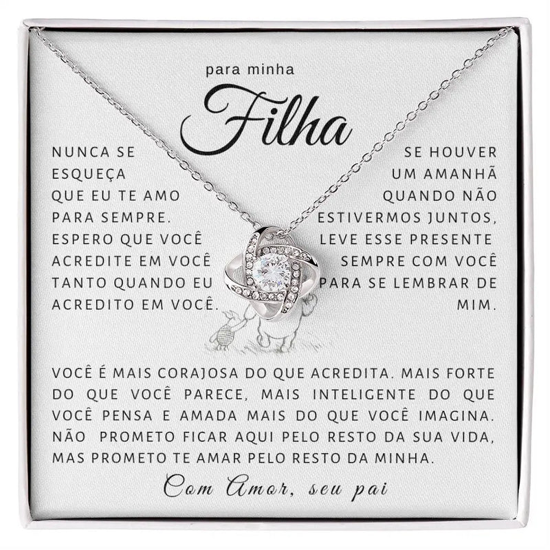 Para a minha filha - Colar em Ouro Branco 14k