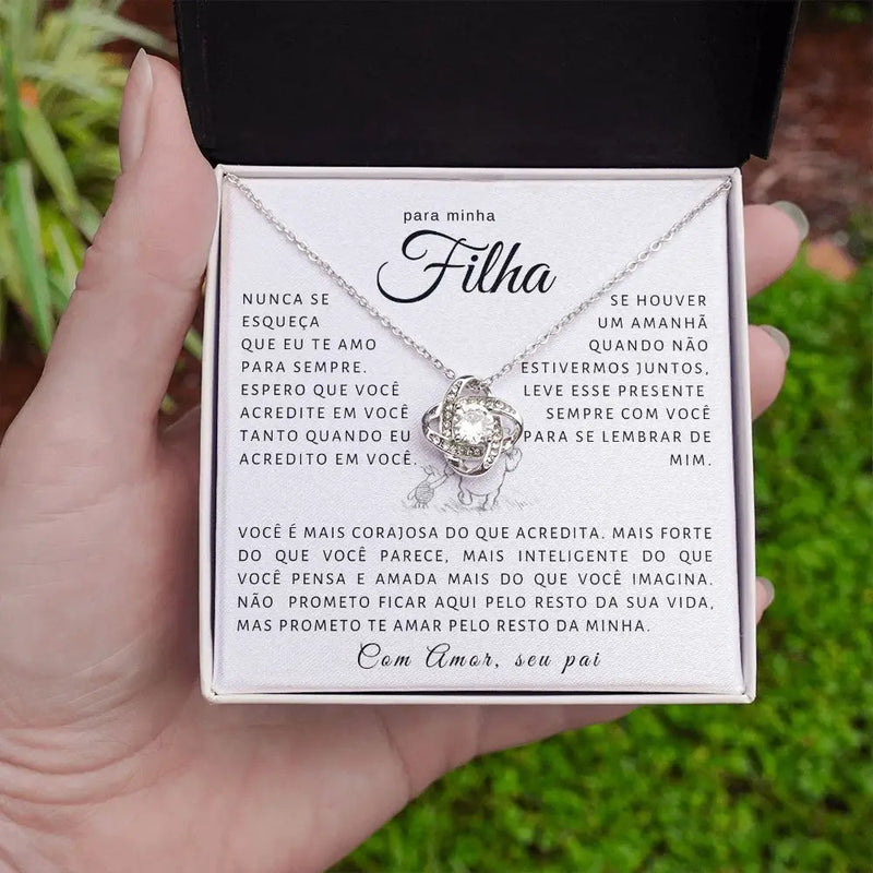 Para a minha filha - Colar em Ouro Branco 14k