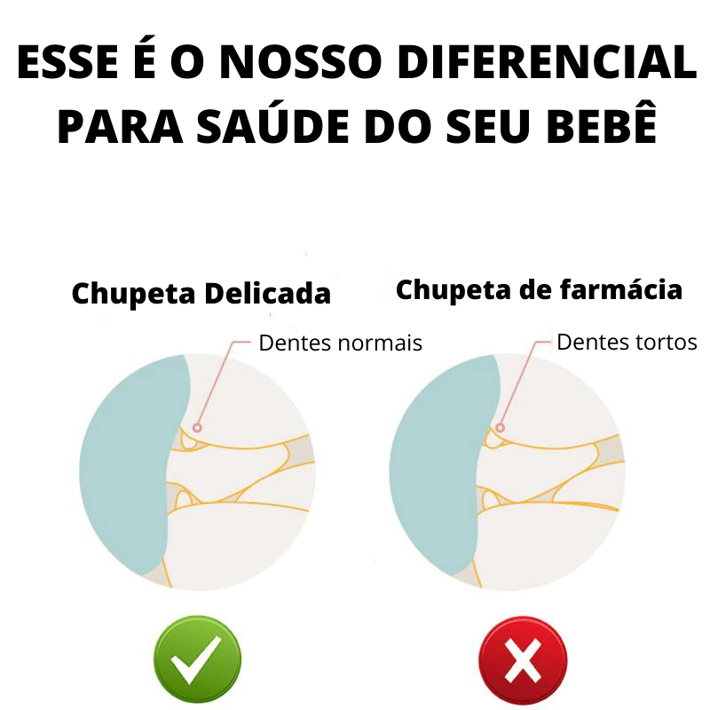 Chupeta Delicada™ Com Inicial + Grátis Prendedor De Luxo