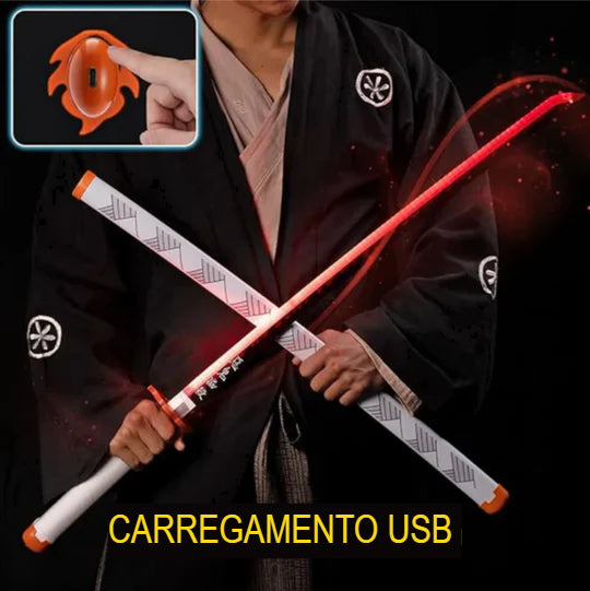 Katana de Demon Slayer com LED - Lançamento