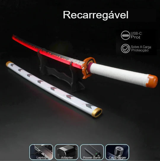 Katana de Demon Slayer com LED - Lançamento