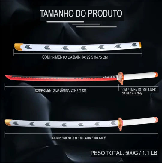 Katana de Demon Slayer com LED - Lançamento